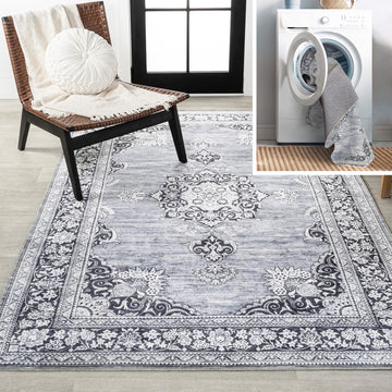 Bausch Bohemian Distressed Chenille Machine-washable Area Rug
